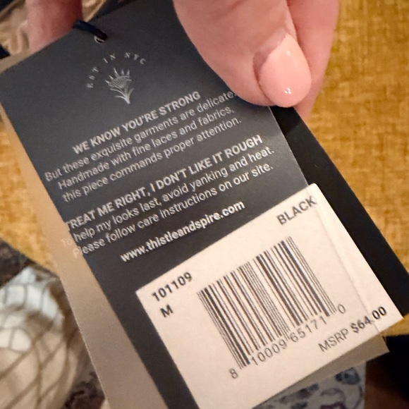 Thistle and Spire Medusa Snake Embroidered Nude Bra Size Medium NWT - Picture 9 of 9